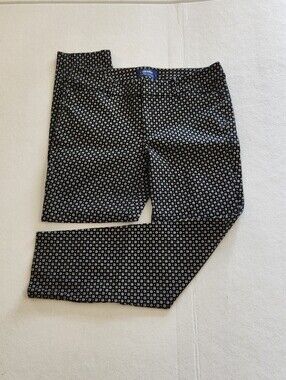 Old Navy Pixie Mid Rise Black Micro-Dot Chinos Size 8